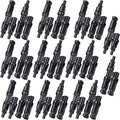 Weewooday 10 Pairs Solar Branch Connectors Y Connector for Parallel Connection Between Solar Panels FMM+MFF