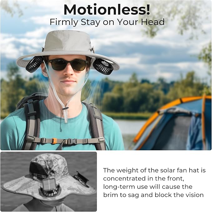 AMACOOL Bucket Hat Fan, Gifts for Him Father Dad Husband, Fishing Essentials for Men Women Camping Hiking Beach Gardening