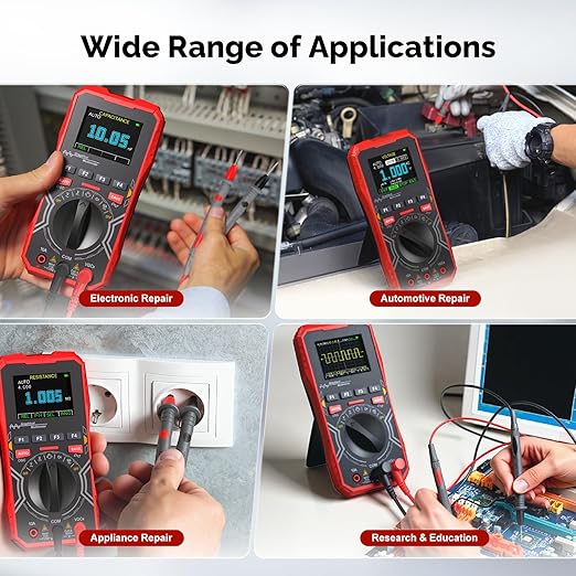 2-in-1 Handheld Oscilloscope Multimeter - 1MHz Bandwidth 2.5MS/s Sampling Rate, Digital Oscilloscope & Auto-Ranging Multimeter Combo, 2.4" Backlit Display with Probes, for Electronics DIY, Repair