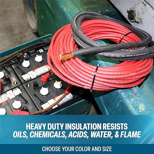 TEMCo 1/0 Gauge AWG 500 Ft Black Flexible Pure Copper Made in USA Welding Cable Battery Wire - Heavy Duty Solar, Inverter, Car, RV, Truck