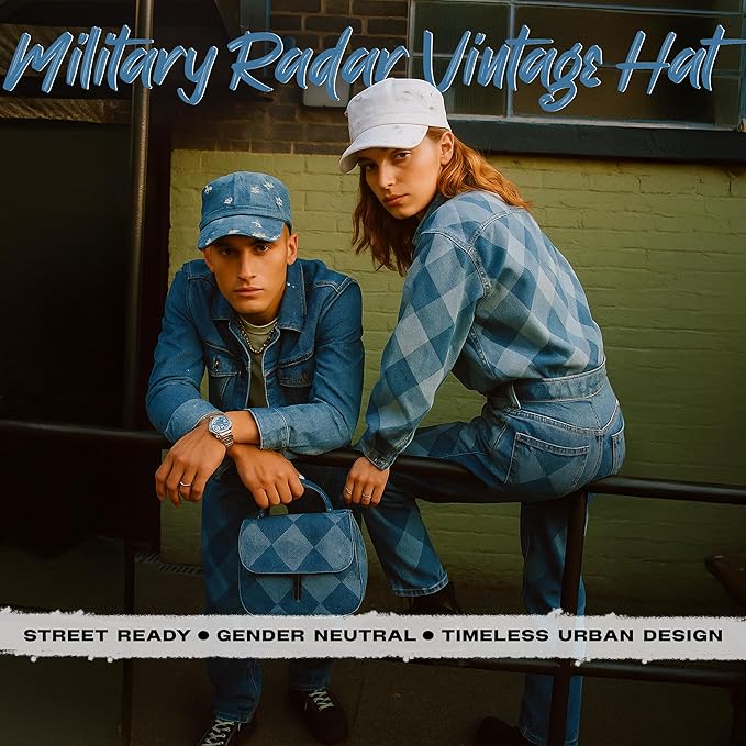 Funky Junque Distressed Military Hat – Newsboy Hats for Women, Short Brim Army Baseball Cap, Womens Cadet Hat Trendy Style