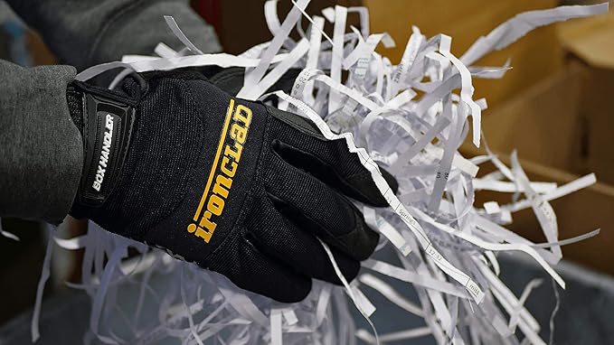 Ironclad Box Handler Work Gloves BHG, Extreme Grip, Performance Fit, Durable, Machine Washable, (1 Pair), Black