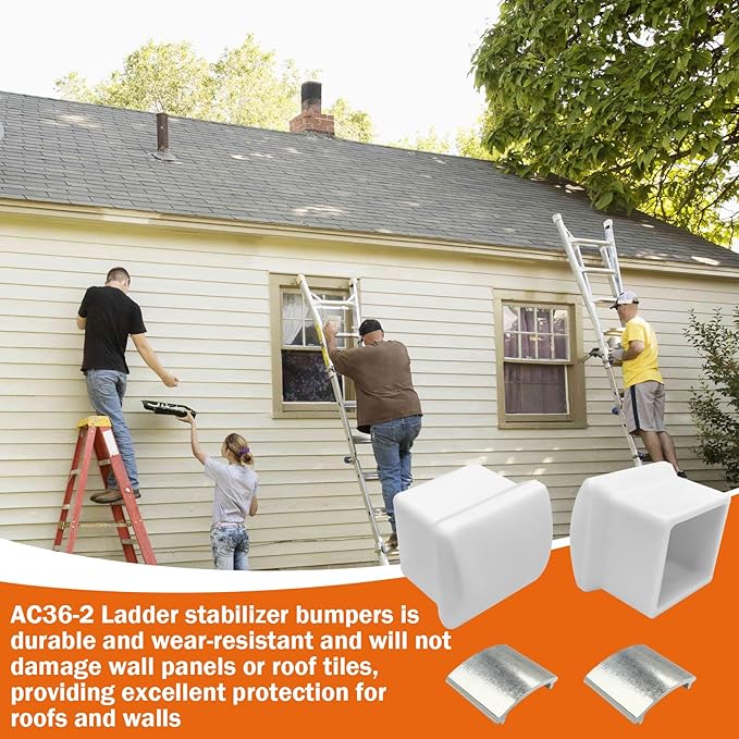AC36-2 Ladder Stabilizer Rubber End Caps with Metal Insert, Extension Ladder Stabilizer Pads Compatible with Werner Standoff/Stabilizer AC78 & AC76 Replacement Rubber End Caps 2Pack