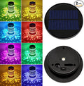 2 Pack Solar Lights Replacement Top Parts, 8 Colors Lantern Lid (Top 3.74 inch, Bottom 2.83 inch) 10 Lumens Lantern Lids Replacement Light for Hanging Solar Lanterns Outdoor Decorations Garden Patio