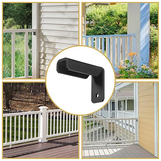 Fence Mounting Brackets for 1x1" Square Rails, Carbon Steel Fence Panel Internal Connector with Screws, Black 40 Pack