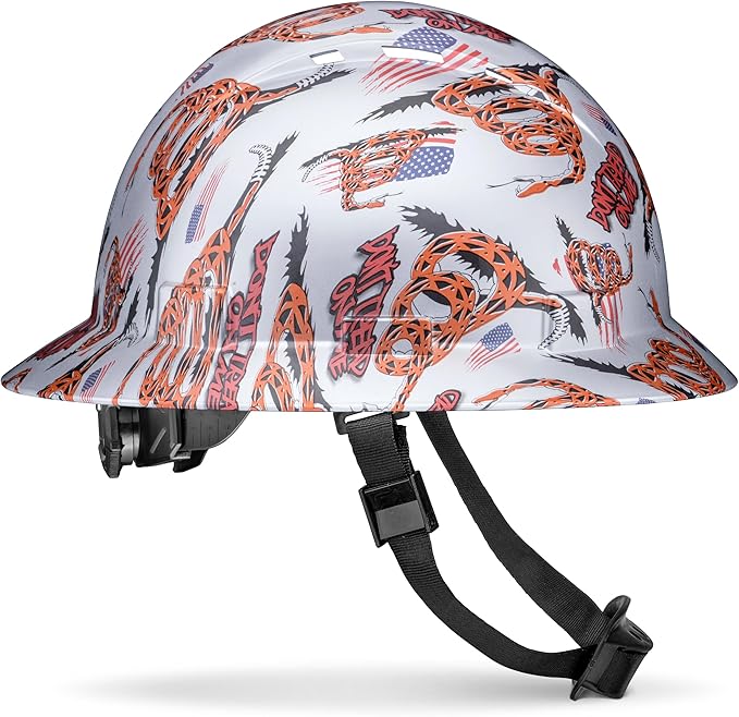 Acerpal Full Brim Vented Camo Design Matte Finish OSHA Construction Hard Hat with 6-Point Suspension