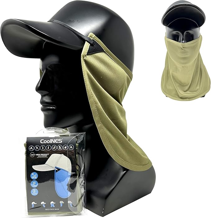 CoolNES - UV Sun Protection Neck Drape Adjustable Multifunctional 2 in 1 Face Covering for Outdoor Fishing - Unisex