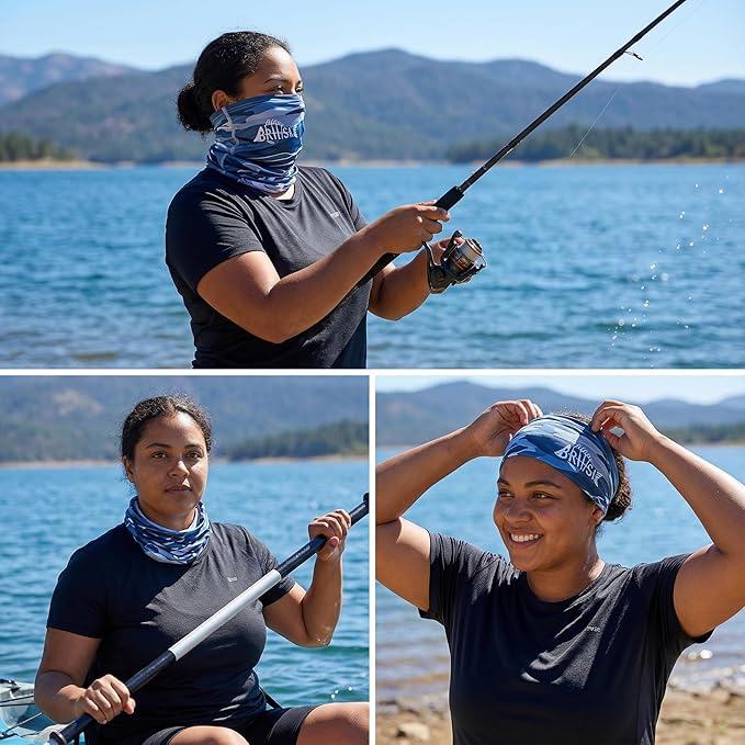 UPF 50 Sun Protection Neck Gaiter - 13-in-1 Multifunctional Face Cover for Hiking, Fishing, Cycling