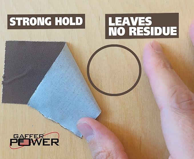 Gaffer Power Proudly Made in The USA, Real Professional Grade Gaffer Tape, Heavy Duty Gaffers Tape, Non-Reflective, Multipurpose. 2 Inches x 30 Yards, Brown