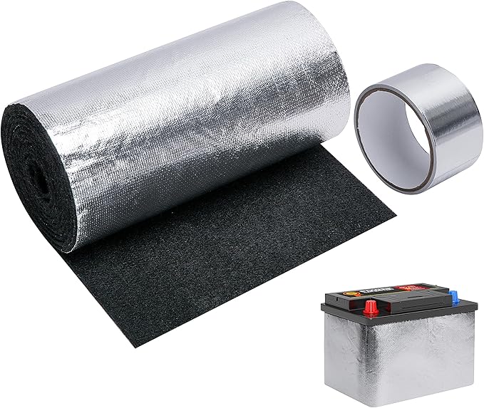 82.6 x 7 Inches Car Battery Insulation Kit,Universal Battery Blanket for Cold Weather Protector,Car Battery Insulation Cover for Vehicle Truck RV Batteries
