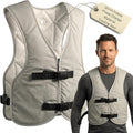 PCM Ice Vest for Men and Women - Adjustable Cooling Vest - Freezes in 30 Min - Special Phase Change Material (PCM) that Freezes Anywhere Under 64Deg - Off White