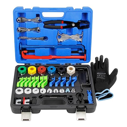 45pcs Master Quick Disconnect Tool Set, Fuel Line Disconnect Tool Kit for Automotive A/C Fuel & Transmission Systems, Transmission Line Disconnect Tool Compatible with Various Automotives