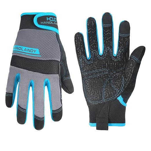 HANDLANDY Grip Work Gloves for Women Men, Safety Utility Yard Working Gloves, Flexible Touch Screen Mechanics Gloves (Grip-upgraded, X-Small (Pack of 1))