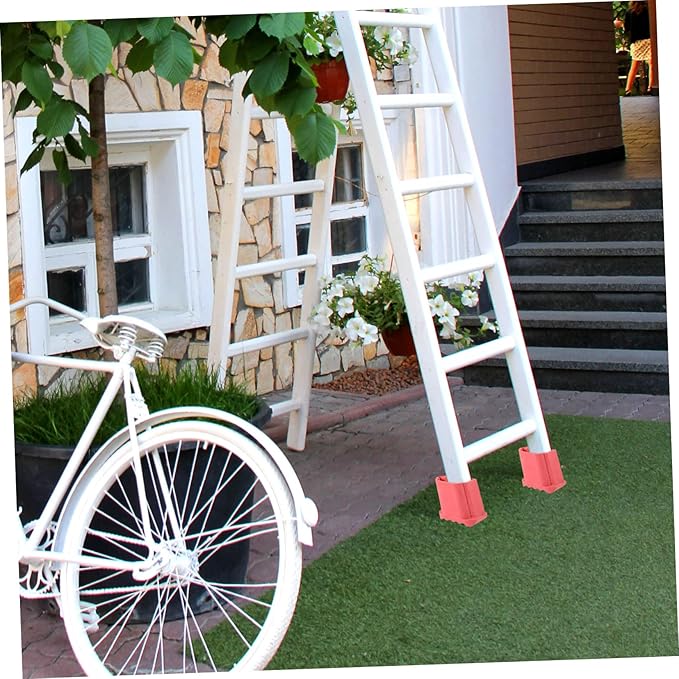 4pcs Non-Slip Ladder Rubber Covers Anti-Skid Foot Protectors for Step and Extension Ladders Durable and Wear-Resistant Floors and Reduce Noise