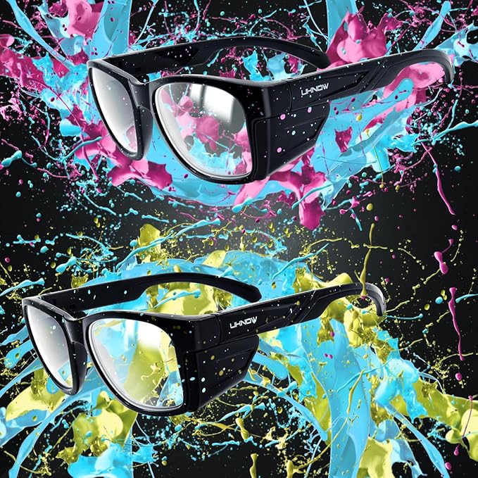 UKNOW Safety Glasses - Anti Fog Lenses - Eye Protection with Side Shields - ANSI Z87.1 Protective Eyewear - UV Protection