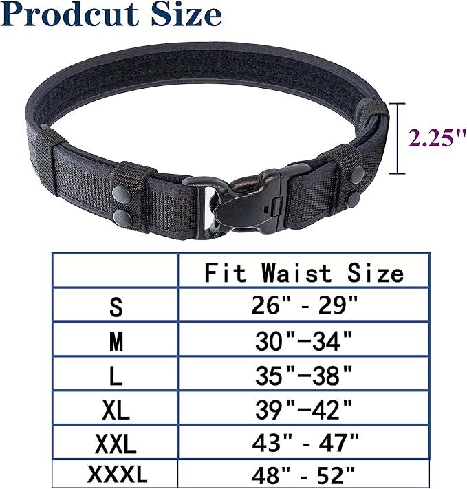 Duty Belt Law Enforcement Police Correctional Officer Security Belts 2 Keepers 2"/2.25" Wide