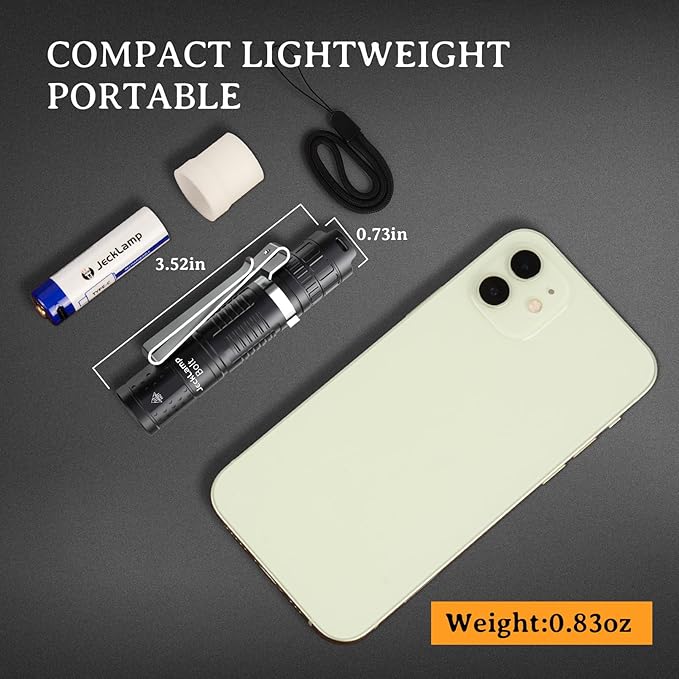 Rechargeable Mini Flashlight with Clip, 1100 High Lumens Super Bright Small Flashlight, IP68 Waterproof EDC Flashlight, 5 Modes Pocket Flashlight with Mode Memory for Camping Hiking