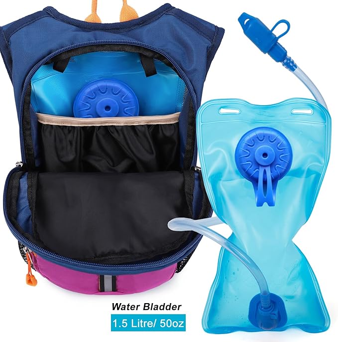 Ivygreen Kids Hydration Backpack, Hiking Backpack for Boys or Girls with 1.5L Water Bladder
