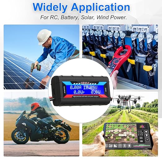 Yunsailing 2 Pcs High Precision Watt Meter Power Analyzer Battery Consumption Performance Monitor with Backlight Digital LCD Screen(15000)