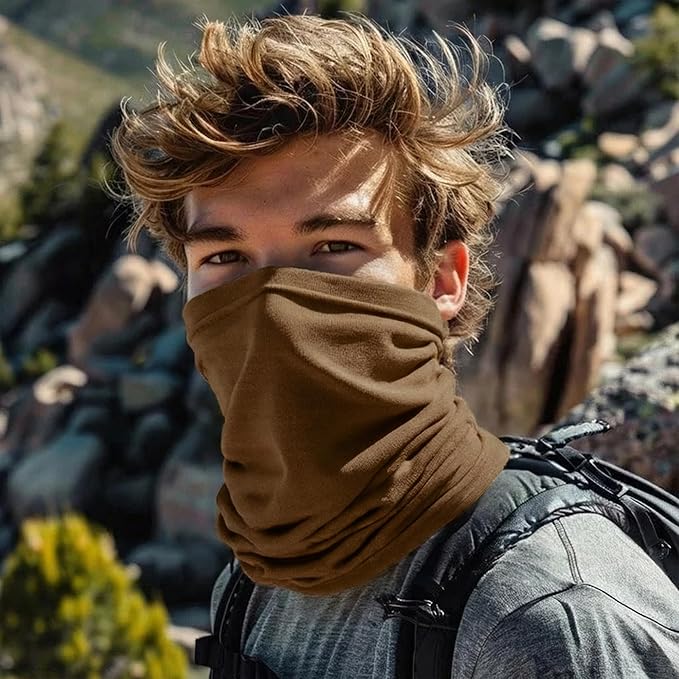 ACUSHLA 100% Merino Wool Neck Gaiter for Men & Women Ski Face Mask Winter Scarf Neck Warmer All Weather, Midweight Maple Leaf
