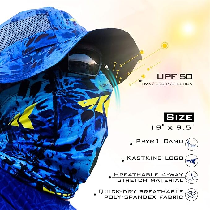KastKing Sol Armis Neck Gaiter - UPF 50 Face Mask - UV Sun Protection Mask for Men & Women, Fishing, Hiking