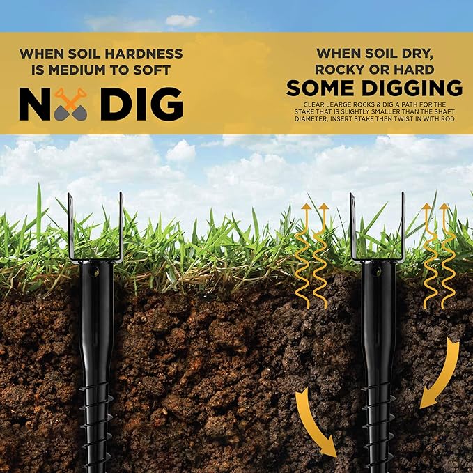 Premium No Dig Ground Anchor DIY Screw in U-Model 27 Inch Fits Standard 4x4 Post (3.5" X 3.5" Inch) Great for Mailbox and Fence Posts