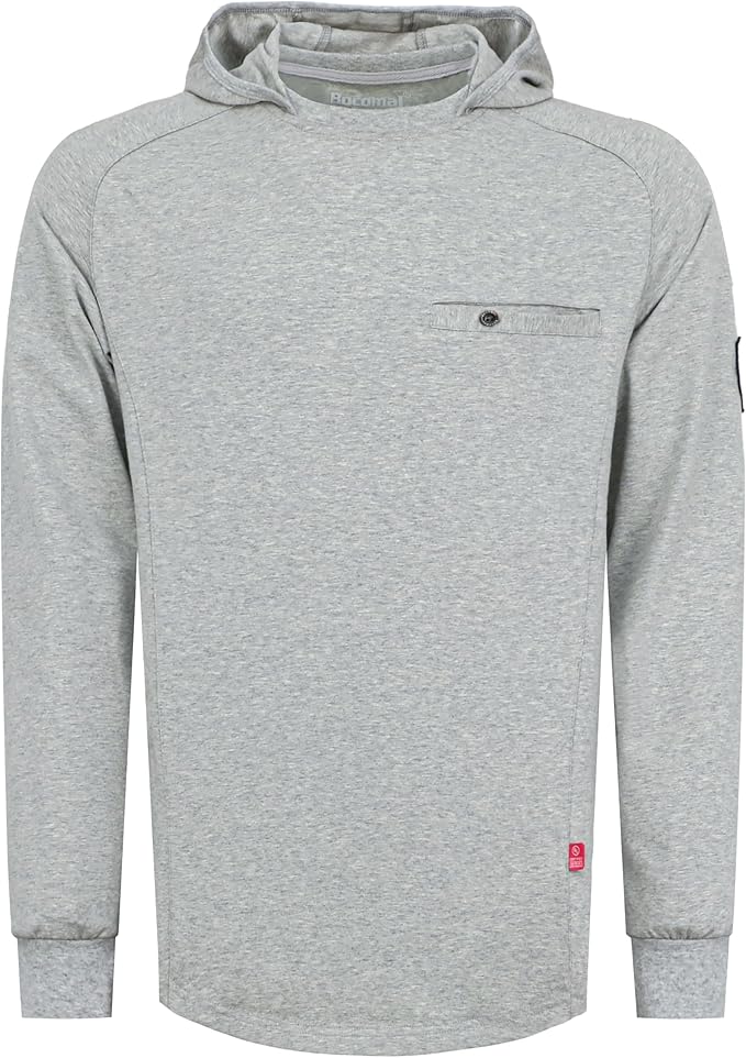 BOCOMAL FR Hooded T Shirts Chest Pocket Fire Resistant Summer Hoodie NFPA2112 CAT2 Flame Retardant FRC Welding Work Shirt