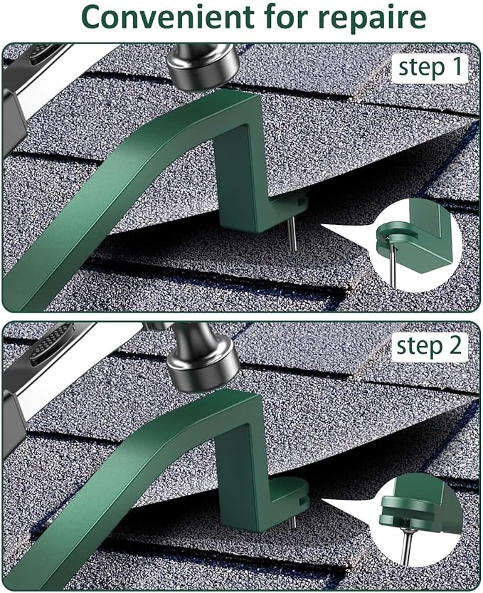 Magnetic Roof Shingle Repaire Tool Shingle Remover Heavy Duty Roof Shingle Tool with Magnetic Nail Slot for Holding Nail Well During Shingle Repairement (Green）