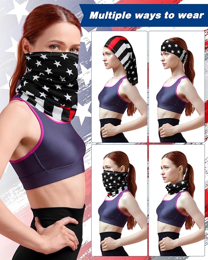 Cuffbow 12 Pack Neck Gaiters Face Mask Bandana Balaclava for Men Women Cooling Neck Gaiter Summer UV Sun Protection Scarf