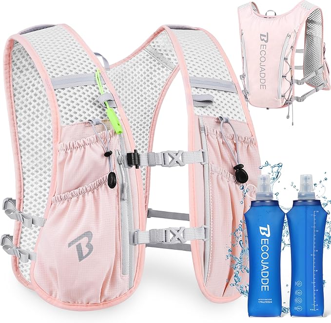 Running Vest Hydration Backpack for Men Women, 5L Lightweight Running Backpack Hydration Pack for Marathon, Trail, Cycling, Hiking, Jogging