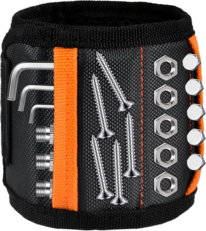 Magnetic Wristband Gifts for Men Dad - Tools for Holding Screws Nail Drill Bits, Cool Gadgets Valentines Day Gifts for Boyfriend Husband Grandpa on Galentines Christmas Birthday Stocking Stuffers