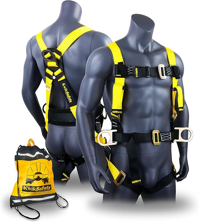 KwikSafety - Charlotte, NC - HURRICANE Safety Harness [3 D-RINGS, BACK SUPPORT] ANSI Tested OSHA Compliant