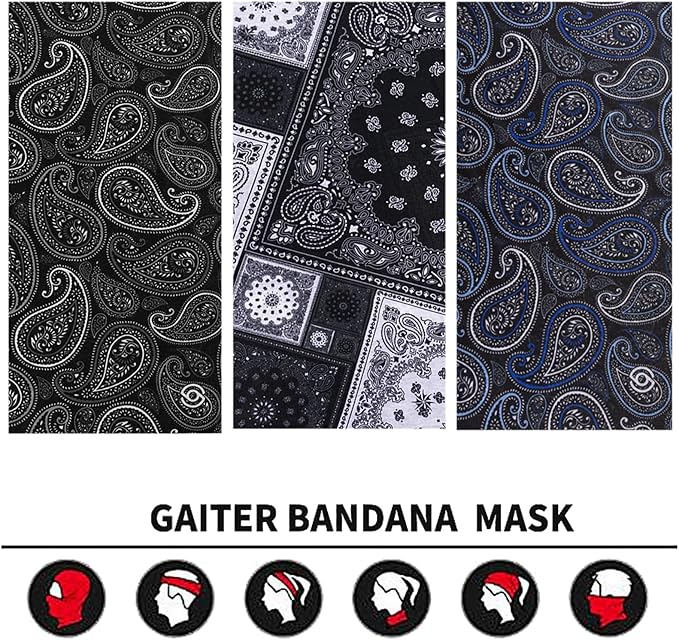 Neck Gaiter Face Cover Bandana Mask Scarf, Breathable Sun& Dust-proof for Cycling Running Fishing Hiking