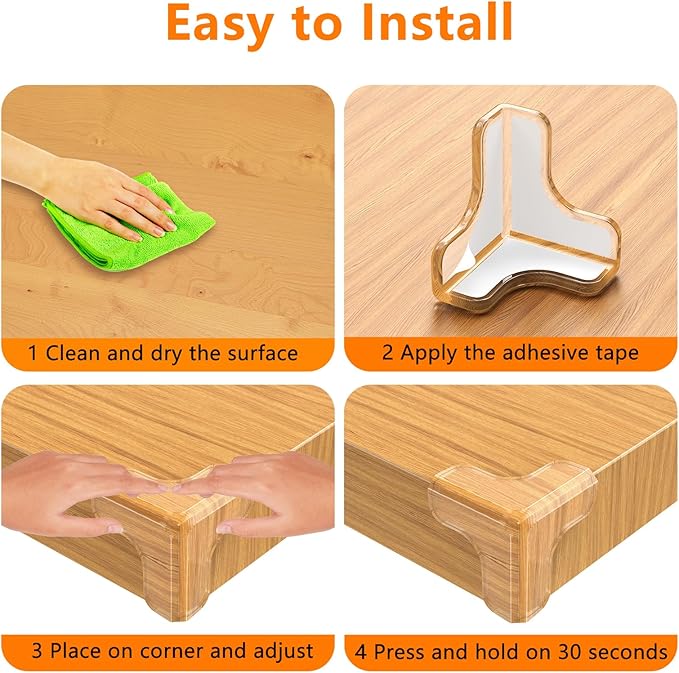 Corner Protector Baby Large 1.6inch,12Pcs Baby Proofing Table Corner Protectors,T Shape Corner Protectors for Furniture with Strong Adhesion