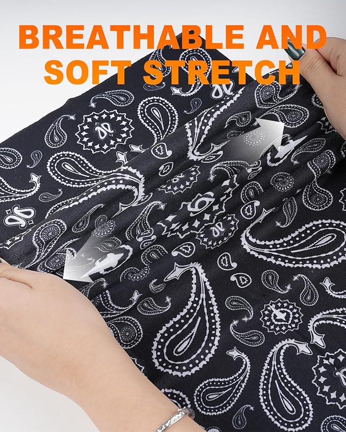 4Pack Neck Gaiter for Men Women Face Cover Mask Head Wrap Balaclava Headwear Bandana Headband Magic Scarf