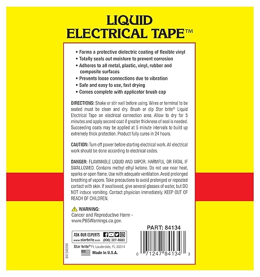 STAR BRITE Liquid Electrical Tape - Black - 32 OZ (084134)