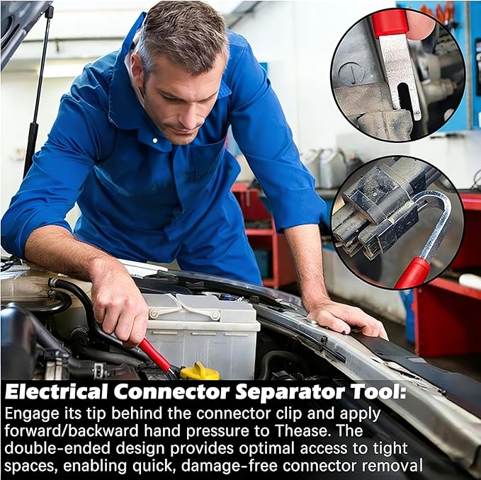 Automotive Electrical Terminal Connector Separator Removal Tool Set for Cars, Electrical Disconnect Pliers and Connector Tool (3-Piece)