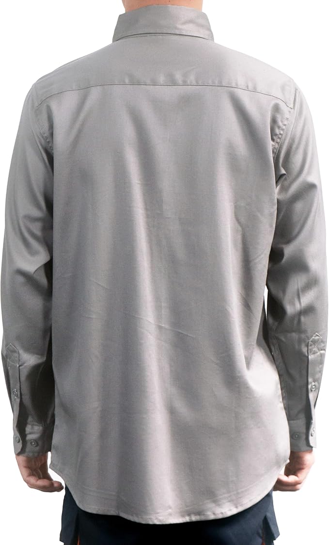 VATRENUS FR Shirts for Men 6.5oz Button Down Flame Resistant 100% Cotton Men's Pre-Washed Fire Retardant Work Shirt