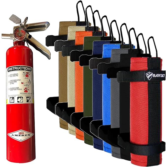 Bartact - 2.5 lb Roll Bar Fire Extinguisher Mount for Vehicle Holder, Adjustable Fire Extinguisher Holder Mount, US Made Universal Vehicle Fire Extinguisher Holder Fits All Roll Bars (Black)