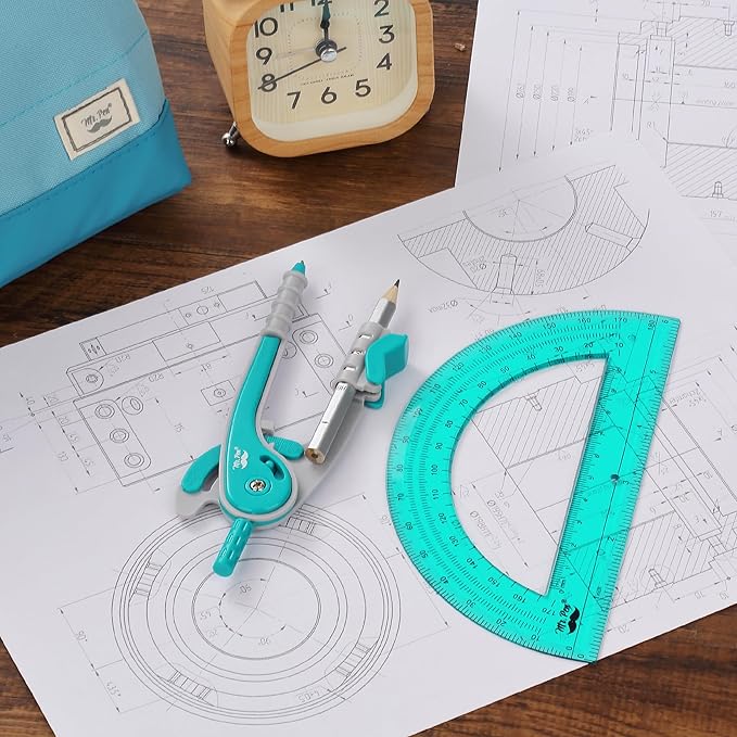 Mr. Pen- Compass and Protractor Set, Math Compass for Geometry and Drawing