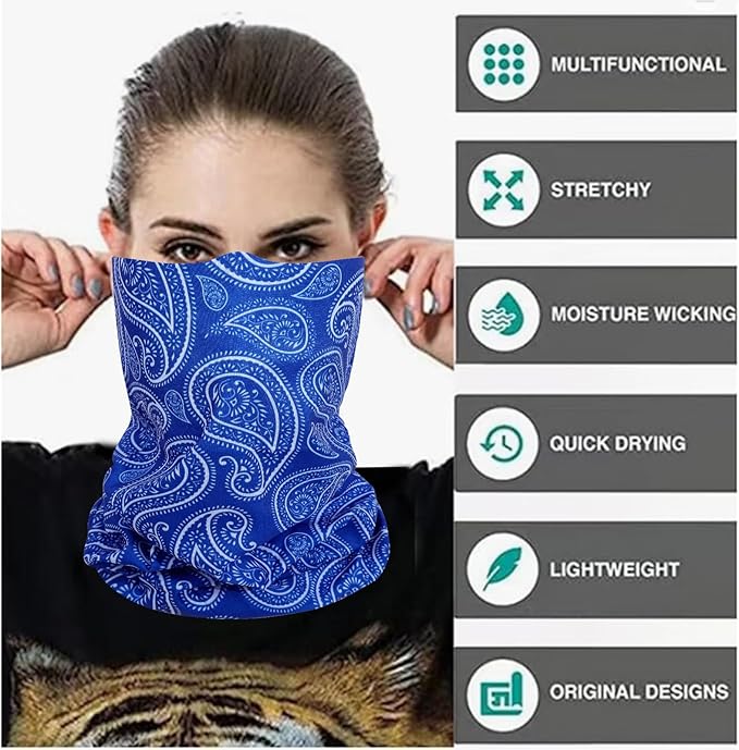 Neck Gaiter Masks Tube Scarf,Seamless Bandanas Buffs Gators,Ourdoor Face Mask Face Covering Multi Headwear