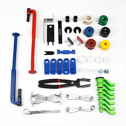 45pcs Master Quick Disconnect Tool Set, Fuel Line Disconnect Tool Kit for Automotive A/C Fuel & Transmission Systems, Transmission Line Disconnect Tool Compatible with Various Automotives