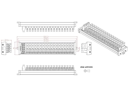 DC Power Fuse Distribution Strip Module (18 Position, Screw Mount)