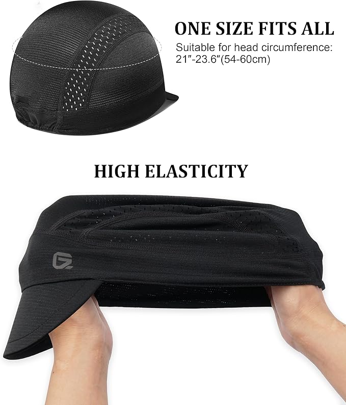 GADIEMKENSD Cooling Cycling Cap, Skull Cap Helmet Liner with Flip Brim, Sun Protection Running Under Helmet for Men Women