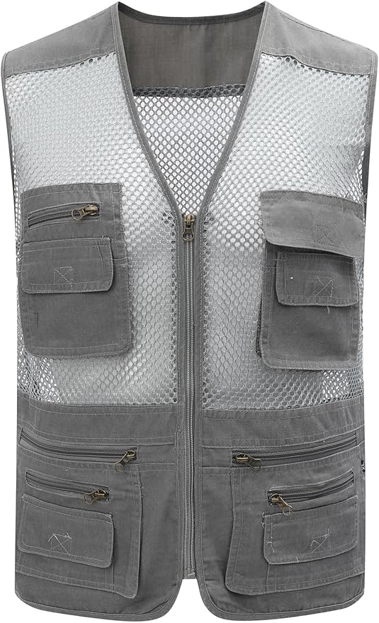 Gihuo Men's Fishing Safari Vest with Pockets for Summer Travel
