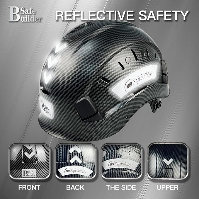 Construction Safety Helmet ABS Hard Hat Adjustable Ventilation System Hardhats Industrial Work Head Protection for Men Certified ANSI/ISEA Z89.1