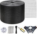 KASTLITE Solar Panel Bird Guard Mesh Kit - 6in x 100ft PVC Coated Galvanized Wire Screen, 100 Stainless Clips, Pliers & Gloves - No Drill Critter Shield, Rodent Barrier Fence for Under Panels, Black
