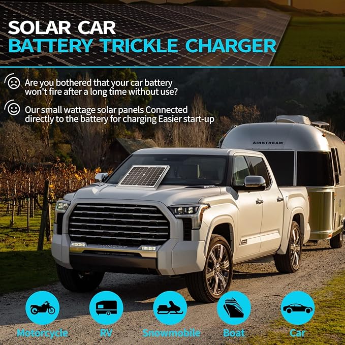 ACOPOWER HY010-12M Mono Solar Panel for 12V Battery Charging RV Boat, Off Grid, 10W