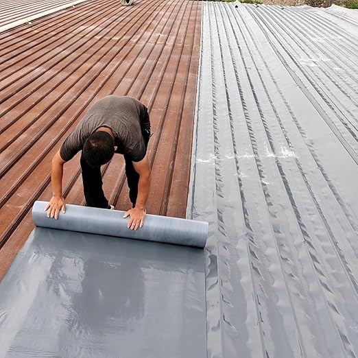 Heavy Duty Industrial roof Waterproof Tape, Suitable for Metal Surfaces, Corrugated Roofs, and Iron Plates - Durable, high-Grade sealant, Industrial roof Maintenance (Gray, 7.874in*196.85in)
