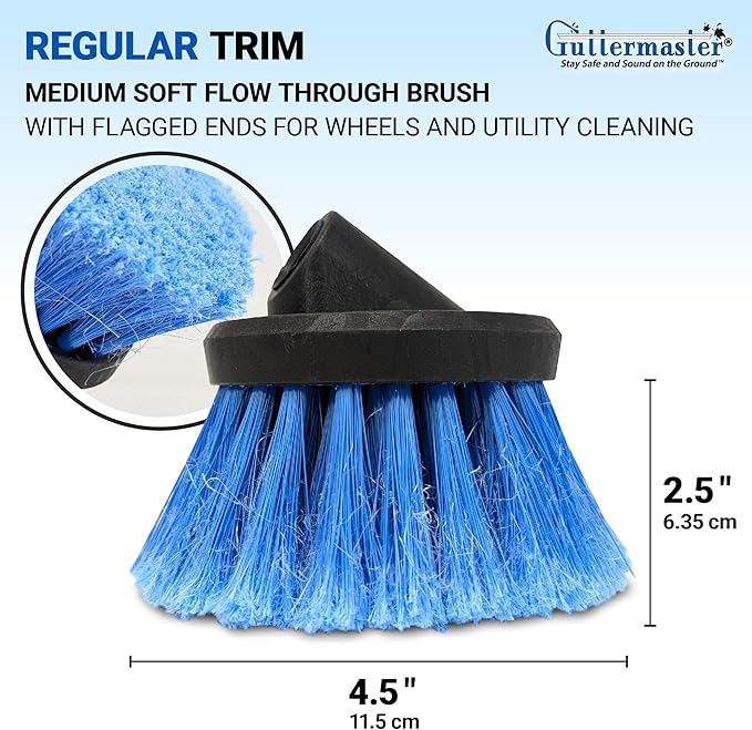 Guttermaster GM-315 Blue 4.5 Inch Diameter Round Medium Soft Flow Through Brush